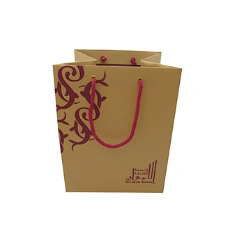 Eco-Friendly Wholesale Yellow Custom Design Paper Bag with Handles