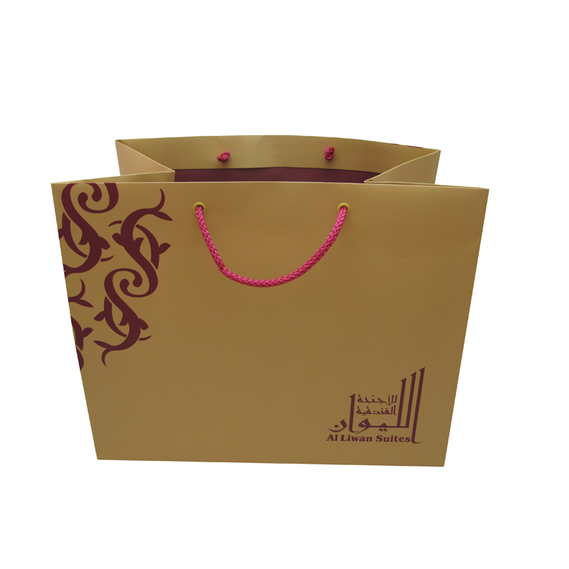 Eco-Friendly Wholesale Yellow Custom Design Paper Bag with Handles